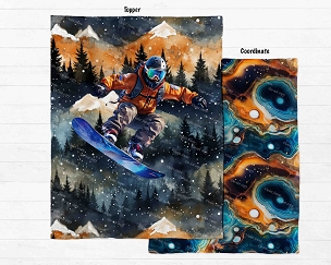 Winter Sports Orange Snowboarder Blanket Panel